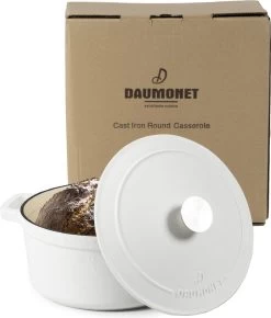 Daumonet Carême Blanc Gietijzeren Braadpan - Sudderpan Wit - Rond - Ø 26 Cm - 4,4 Liter - 100% PFAS & PFOA Vrij - Emaille - Geschikt Voor Alle Warmtebronnen - Elektrisch - Gas - Halogeen - Inductie - Keramisch - Vaatwasserbestendig -Aanbiedingen Tefal Winkel 1023x1200 2