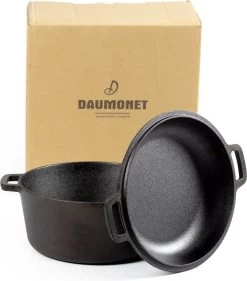 Daumonet Ducasse Gietijzeren Double Use Braadpan - Combi Sudderpan Zwart - 2-in-1 Bak- En Braadpan - PFAS & PFOA Vrij - Rond - Ø 26 Cm - 4,4 Liter - Emaille - Alle Warmtebronnen - Elektrisch - Gas - Halogeen - Inductie - Keramisch -Aanbiedingen Tefal Winkel 1053x1200 1
