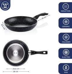 Westinghouse Koekenpan Inductie - Ø 28 Cm - Zwart Marmer -Aanbiedingen Tefal Winkel 1176x1200