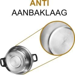 KitchenPrince 12-Delige Pannenset RVS - Pottenset - Kookpannen - Koekenpan - Steelpan - Bakpan - PFAS-Vrij - Pannenset - Pannenset Inductie - Antiaanbaklaag - Koekenpannenset -Aanbiedingen Tefal Winkel 1190x1200 4