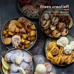 Ocina Poffertjespan – Combo Pack – 19 Poffertjes – Poffertjesmaker – Poffertjespan Inductie – Poffertjespan Electrisch – Gietijzeren Pan - Inclusief Doseerfles, Handvaten, 6x Poffertjesvorken En Invetkwast – Gratis Receptenboek -Aanbiedingen Tefal Winkel 1198x1200 3