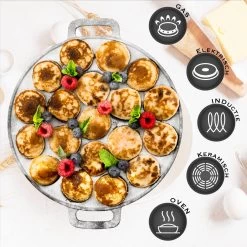 IRONO Poffertjespan Set - Incl. Doseerfles, Kwast En Vork - Poffertjespan Inductie En Electrisch - Poffertjesmaker 19 Poffertjes - Poffertjes Maken - Spuitfles - Cadeau Voor Mannen En Vrouwen -Aanbiedingen Tefal Winkel 1198x1200 7