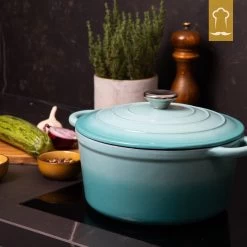 Chefarone Gietijzeren Pan - Braadpan Inclusief Deksel - Geschikt Voor Alle Warmtebronnen - Geëmailleerd Blauw 17 Chefarone Gietijzeren Pan - Braadpan Inclusief Deksel - Geschikt Voor Alle Warmtebronnen - Geëmailleerd Blauw -Aanbiedingen Tefal Winkel 1199x1200 1