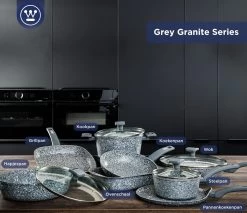 Westinghouse Kookpan/Braadpan Inductie - Ø 28 Cm - Grijs Graniet - Met Deksel - PFOA Vrij -Aanbiedingen Tefal Winkel 1200x1036