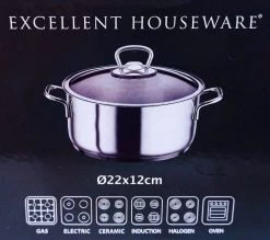 KOOPMAN Roestvrijstalen Pan 4,5 Liter - Met Glazen Deksel -Aanbiedingen Tefal Winkel 1200x1064