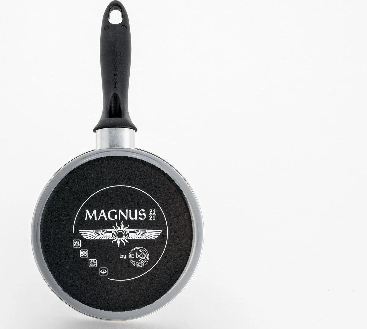 Lite-Body - Magnus Steelpan - Ø16 CM - Emaille - Blauw - Inductie 2 Lite-Body - Magnus Steelpan - Ø16 CM - Emaille - Blauw - Inductie - Afbeelding 2