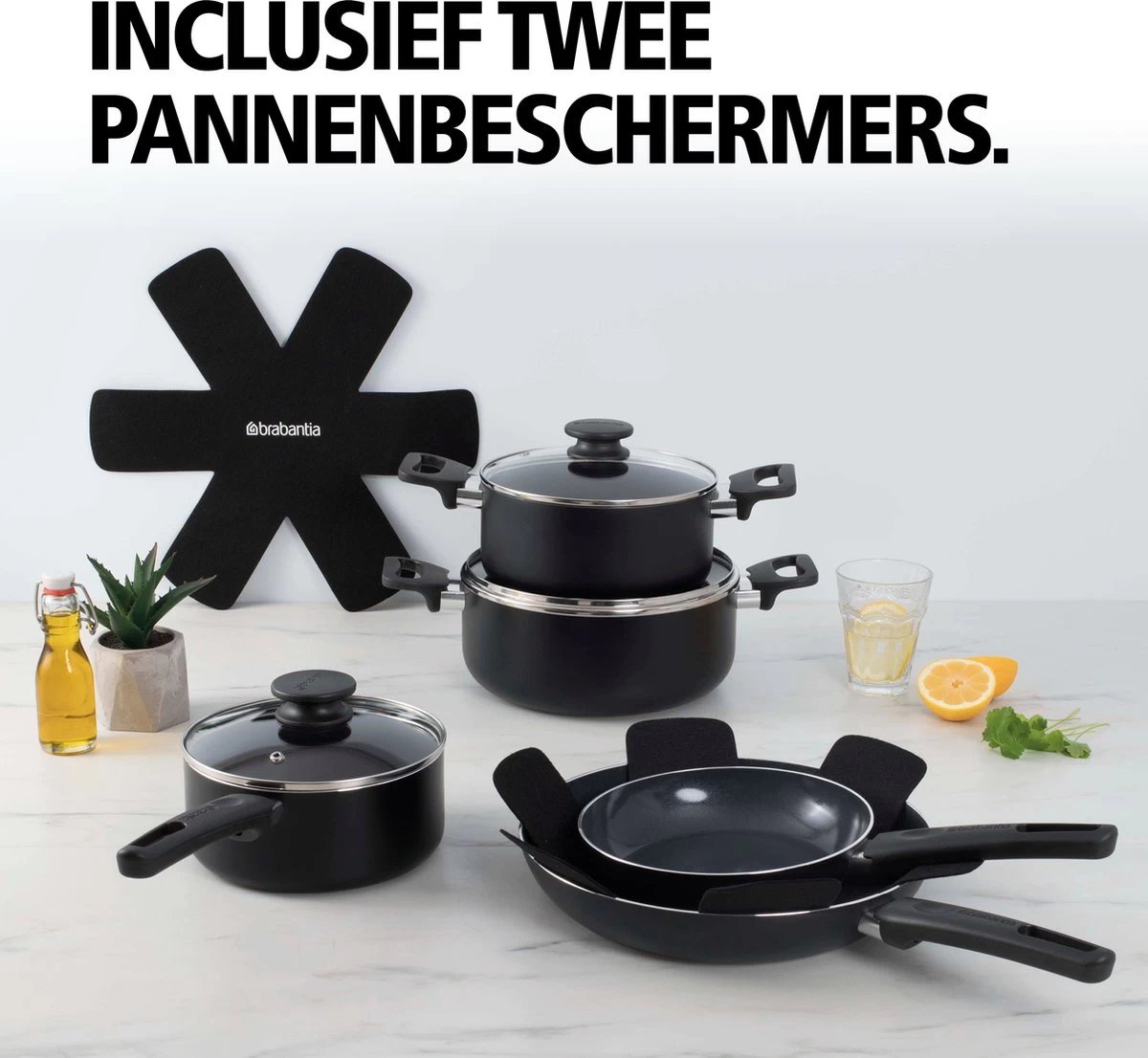 Brabantia Cooking Pleasure Set - 5 Delig - Inductie - Keramische Anti Aanbaklaag - Pfas Vrij 2 Brabantia Cooking Pleasure Set - 5 Delig - Inductie - Keramische Anti Aanbaklaag - Pfas Vrij - Afbeelding 2