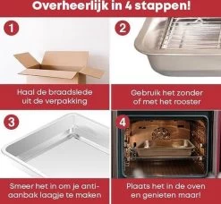 YUGN Braadslede Ovenschaal Braadslee Oven - Braadslede Met Rooster Voor Ovengerechten - Roestvrijstaal En 40x30x7CM - Cadeau Tip -Aanbiedingen Tefal Winkel 1200x1108 7