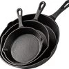 Nuovva Gietijzer - Skillet Braadpan Set - 3 Delig - Koekenpan / Cast Iron Skillet (15cm-20cm-25cm) - Geschikt Voor Alle Warmtebronnen