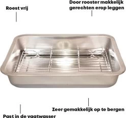 YUGN Braadslede Ovenschaal Braadslee Oven - Braadslede Met Rooster Voor Ovengerechten - Roestvrijstaal En 36x27x7CM - Cadeau Tip -Aanbiedingen Tefal Winkel 1200x1124 1