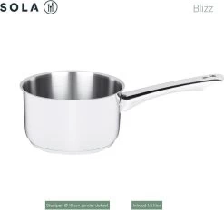 Sola Pannenset Blizz - 4 Delig - Ø Cm - Zilver - RVS - Sandwichbodem -Aanbiedingen Tefal Winkel 1200x1129