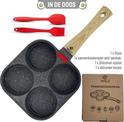 W&Z® Pannenkoekenpan Inductie - Pancake Pan - Omeletpan - Omeletmaker -Eierpan- Anti Aanbak - 4 Vakjes 15 W&Z® Pannenkoekenpan Inductie - Pancake Pan - Omeletpan - Omeletmaker -Eierpan- Anti Aanbak - 4 Vakjes -Aanbiedingen Tefal Winkel 1200x1179