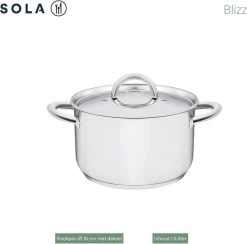 Sola Pannenset Blizz - 4 Delig - Ø Cm - Zilver - RVS - Sandwichbodem -Aanbiedingen Tefal Winkel 1200x1187