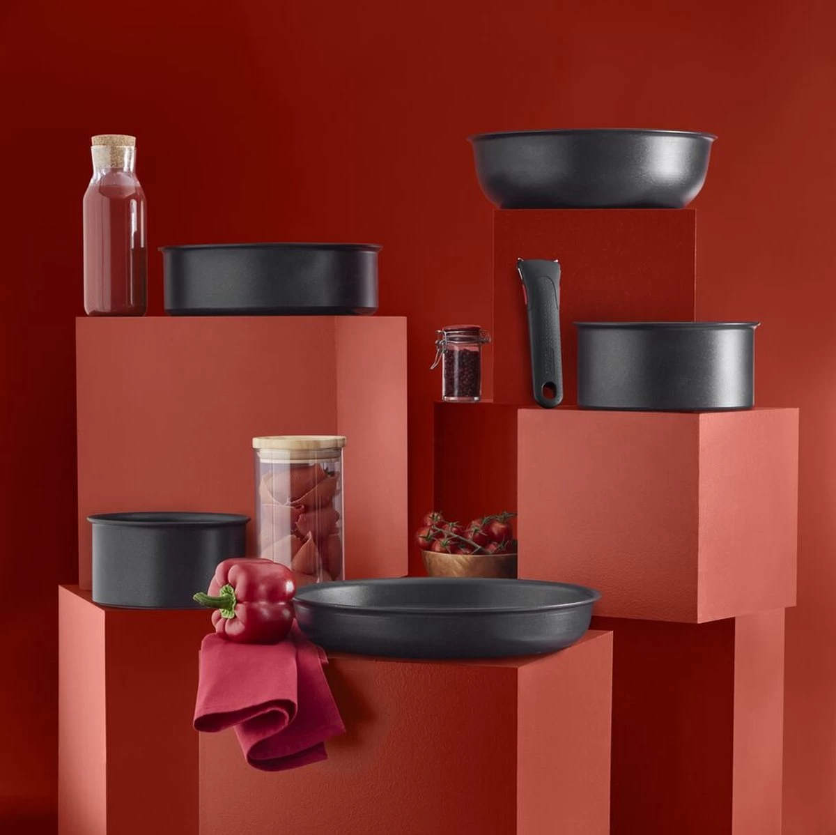 Tefal Ingenio Unlimited Pannenset - Koekenpannen Ø24 En 28 Cm + Handgreep 12 Tefal Ingenio Unlimited Pannenset - Koekenpannen Ø24 En 28 Cm + Handgreep - Afbeelding 12