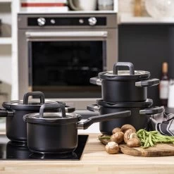 BK Flow Cool Black Glas Kookpannenset - 4-delig - Zwart - Glazen Deksel - Veilig Afgietsysteem - Inductie -Aanbiedingen Tefal Winkel 1200x1200 102