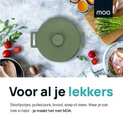 MOA Gietijzeren Braadpan - Inhoud 4,75 Liter - 26CM - Rond - Alle Warmtebronnen - Ook Voor Inductie - Gewicht 5,8 Kg - Olijfgroen - MC26OG -Aanbiedingen Tefal Winkel 1200x1200 1042