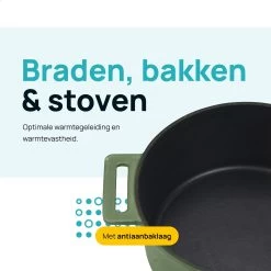 MOA Gietijzeren Braadpan - Inhoud 4,75 Liter - 26CM - Rond - Alle Warmtebronnen - Ook Voor Inductie - Gewicht 5,8 Kg - Olijfgroen - MC26OG -Aanbiedingen Tefal Winkel 1200x1200 1043