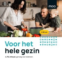 MOA Gietijzeren Braadpan - Inhoud 4,75 Liter - 26CM - Rond - Alle Warmtebronnen - Ook Voor Inductie - Gewicht 5,8 Kg - Olijfgroen - MC26OG -Aanbiedingen Tefal Winkel 1200x1200 1046