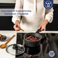 Westinghouse Steelpan Inductie - Ø 18 Cm - Zwart Marmer - Met Deksel - Sauspan -Aanbiedingen Tefal Winkel 1200x1200 1233
