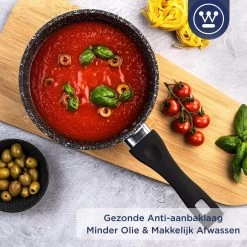 Westinghouse Steelpan Inductie - Ø 18 Cm - Zwart Marmer - Met Deksel - Sauspan -Aanbiedingen Tefal Winkel 1200x1200 1234