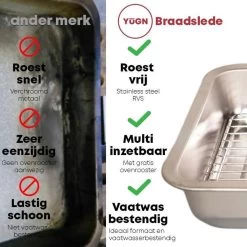 YUGN Braadslede Ovenschaal Braadslee Oven - Braadslede Met Rooster Voor Ovengerechten - Roestvrijstaal En 36x27x7CM - Cadeau Tip -Aanbiedingen Tefal Winkel 1200x1200 1265