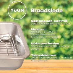 YUGN COMBI Set Braadslede Ovenschaal Combi Braadslee Oven Set - 2x Braadslede Met Rooster Voor Ovengerechten - 36x27x7CM En 40x30x7CM En Inclusief Bakkwast - Cadeau- Cadeautip -Aanbiedingen Tefal Winkel 1200x1200 1271