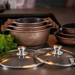 Herenthal Inductie Pannenset- Luxe 10-delige Koekenpannenset - Voor Alle Warmtebronnen - Met Glazen Deksels - Koper -Aanbiedingen Tefal Winkel 1200x1200 20