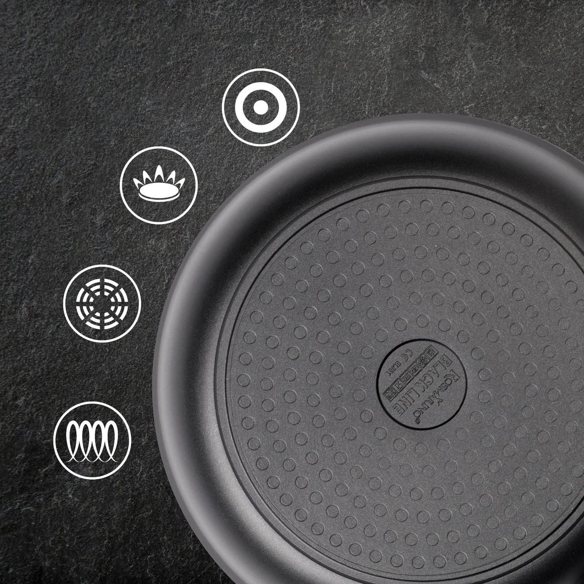 Rosmarino Black Line - Wokpan - Ø30cm - 100% PFAS & PFOA Vrij - Gegoten Aluminium - Non-stick Minerale Coating - Ergonomische Handgreep - Geschikt Voor Alle Warmtebronnen & Vaatwasser 10 Rosmarino Black Line - Wokpan - Ø30cm - 100% PFAS & PFOA Vrij - Gegoten Aluminium - Non-stick Minerale Coating - Ergonomische Handgreep - Geschikt Voor Alle Warmtebronnen & Vaatwasser - Afbeelding 10