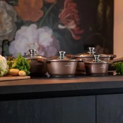 Herenthal Inductie Pannenset- Luxe 10-delige Koekenpannenset - Voor Alle Warmtebronnen - Met Glazen Deksels - Koper -Aanbiedingen Tefal Winkel 1200x1200 22