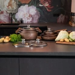 Herenthal Inductie Pannenset- Luxe 10-delige Koekenpannenset - Voor Alle Warmtebronnen - Met Glazen Deksels - Koper -Aanbiedingen Tefal Winkel 1200x1200 23