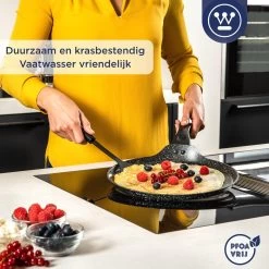 Westinghouse Black Marble - Pannenkoekenpan Inductie - Ø 28 Cm - Zwart Marmer -Aanbiedingen Tefal Winkel 1200x1200 230