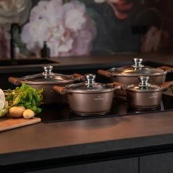 Herenthal Inductie Pannenset- Luxe 10-delige Koekenpannenset - Voor Alle Warmtebronnen - Met Glazen Deksels - Koper -Aanbiedingen Tefal Winkel 1200x1200 24