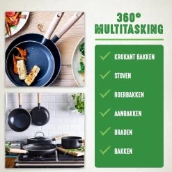 GreenChef Vintage Koekenpan 28cm - Zwart - Inductie - PFAS-vrij -Aanbiedingen Tefal Winkel 1200x1200 298