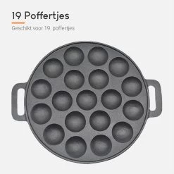 Ocina Poffertjespan – Combo Pack – 19 Poffertjes – Poffertjesmaker – Poffertjespan Inductie – Poffertjespan Electrisch – Gietijzeren Pan - Inclusief Doseerfles, Handvaten, 6x Poffertjesvorken En Invetkwast – Gratis Receptenboek -Aanbiedingen Tefal Winkel 1200x1200 532
