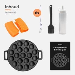 Ocina Poffertjespan – Combo Pack – 19 Poffertjes – Poffertjesmaker – Poffertjespan Inductie – Poffertjespan Electrisch – Gietijzeren Pan - Inclusief Doseerfles, Handvaten, 6x Poffertjesvorken En Invetkwast – Gratis Receptenboek -Aanbiedingen Tefal Winkel 1200x1200 537