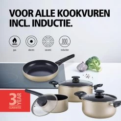 BRABANTIA START 2 COOK Pannenset - 4 Delig - Inductie - Keramische Anti Aanbaklaag - Pfas Vrij -Aanbiedingen Tefal Winkel 1200x1200 628
