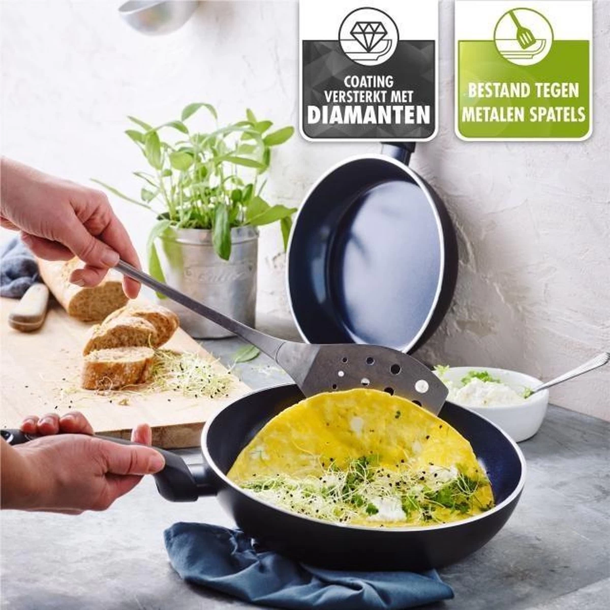 Greenpan Torino Keramische Hapjespan - 28 Cm - Met Glazen Deksel 12 Greenpan Torino Keramische Hapjespan - 28 Cm - Met Glazen Deksel - Afbeelding 12
