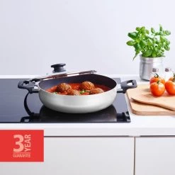 BRABANTIA INDU+ Hapjespan - Keramische Antiaanbaklaag - Met Deksel - Ø 28 Cm - Inductie - Pfas Vrij -Aanbiedingen Tefal Winkel 1200x1200 761