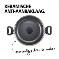 BRABANTIA INDU+ Hapjespan - Keramische Antiaanbaklaag - Met Deksel - Ø 28 Cm - Inductie - Pfas Vrij -Aanbiedingen Tefal Winkel 1200x1200 762