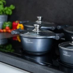 Herenthal Pannenset Inductie - Luxe 10-Delige Pannenset - Kookpotten Voor Alle Warmtebronnen - Kookpan - Pan Inductie Met Glazen Deksels En Koudgrepen - Grijs -Aanbiedingen Tefal Winkel 1200x1200 78