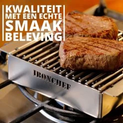 IRONCHEF Lavastenen Grill - Geschikt Voor Gasfornuis - Barbecue - BBQ - Grillplaat - Grilplaat - Bakplaat - Grillpan -Aanbiedingen Tefal Winkel 1200x1200 816