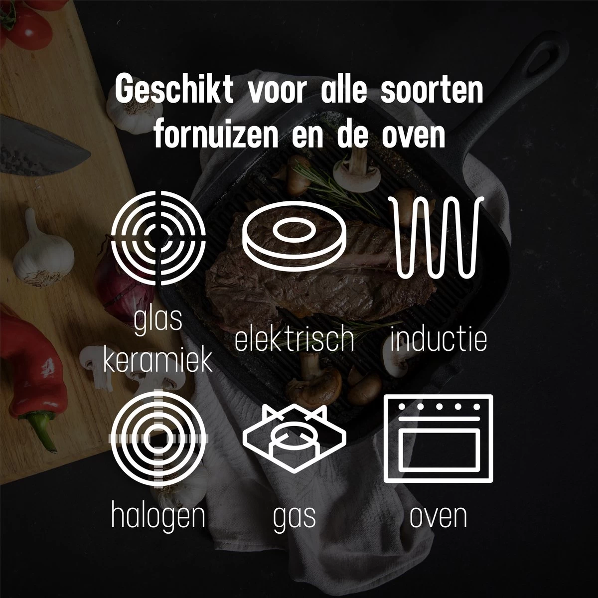 Daumonet Auguste Noir Gietijzeren Grillpan - Steakpan Zwart - PFAS & PFOA Vrij - Vierkant Met Schenktuit - 23,5 Cm - 2 Liter - Emaille - Alle Warmtebronnen - Elektrisch - Gas - Halogeen - Inductie - Keramisch 5 Daumonet Auguste Noir Gietijzeren Grillpan - Steakpan Zwart - PFAS & PFOA Vrij - Vierkant Met Schenktuit - 23,5 Cm - 2 Liter - Emaille - Alle Warmtebronnen - Elektrisch - Gas - Halogeen - Inductie - Keramisch - Afbeelding 5