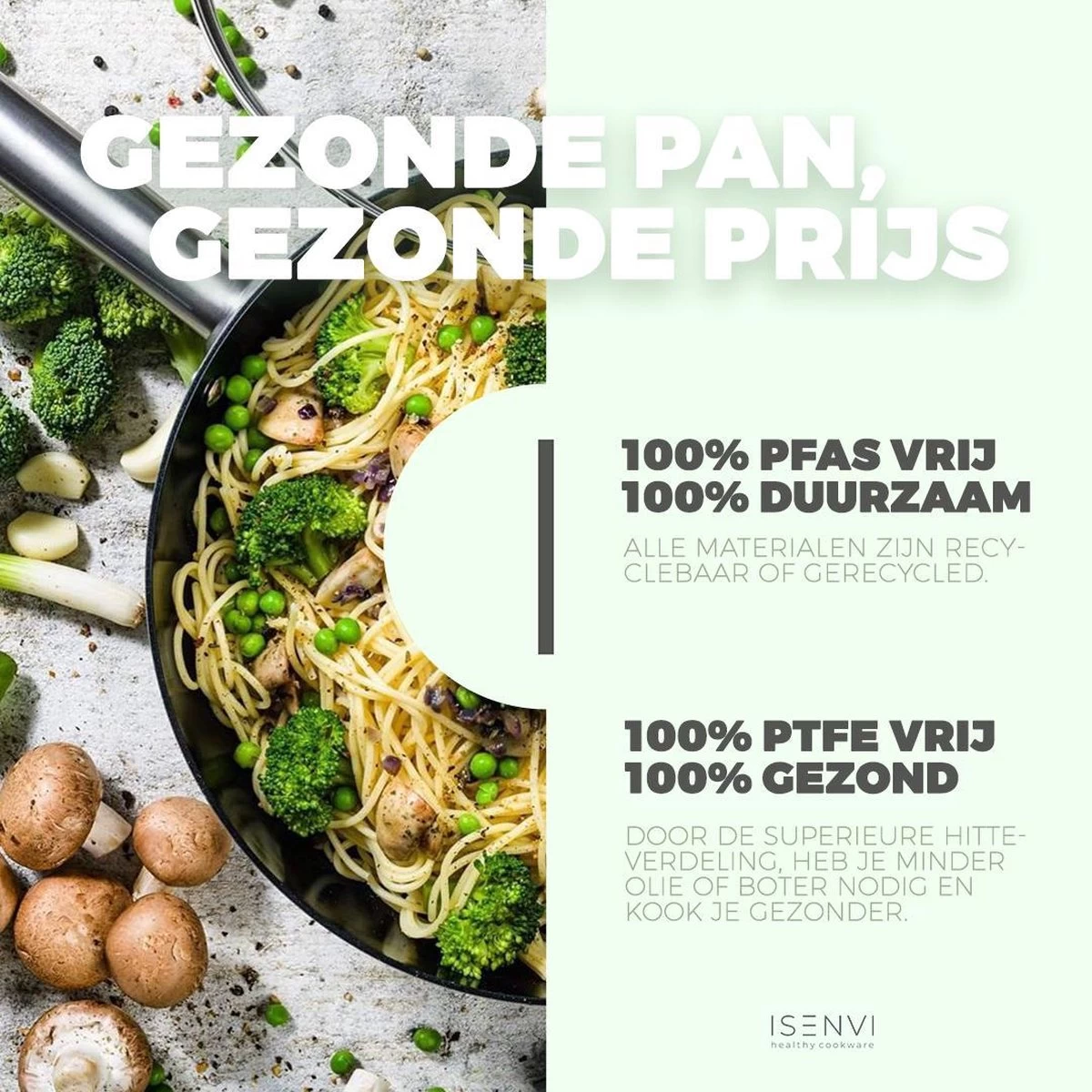 ISENVI Avon Keramische Kookpan 20 CM - Ergo Greep 6 ISENVI Avon Keramische Kookpan 20 CM - Ergo Greep - Afbeelding 6