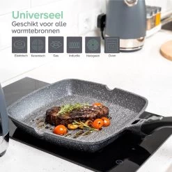 Coninx Grillpan 28CM - Steakpan - Afneembare Handgreep - PFAS-vrij - Grijs -Aanbiedingen Tefal Winkel 1200x1200 881