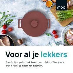 MOA Gietijzeren Braadpan - Inhoud 4,75 Liter - 26CM - Rond - Alle Warmtebronnen - Ook Voor Inductie - Gewicht 5,8 Kg - Bordeaux Rood - MC26BR -Aanbiedingen Tefal Winkel 1200x1200 914