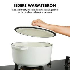 MOA Gietijzeren Braadpan - Inhoud 5,7 Liter - 26CM - Rond - Alle Warmtebronnen - Ook Voor Inductie - Gewicht 5,8 Kg - Wit - C26W -Aanbiedingen Tefal Winkel 1200x1200 926