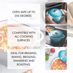 Nuovva Gietijzeren Braadpan Antiaanbaklaag Met Deksel - Sudderpan Blauw - Rond - Ø24 Cm - 4,7 Liter - 100% PFAS & PFOA Vrij - Geschikt Voor Alle Warmtebronnen - Elektrisch - Gas - Halogeen - Inductie – Keramisch 11 Nuovva Gietijzeren Braadpan Antiaanbaklaag Met Deksel - Sudderpan Blauw - Rond - Ø24 Cm - 4,7 Liter - 100% PFAS & PFOA Vrij - Geschikt Voor Alle Warmtebronnen - Elektrisch - Gas - Halogeen - Inductie – Keramisch -Aanbiedingen Tefal Winkel 1200x1200 928