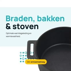MOA Gietijzeren Braadpan - Inhoud 4,75 Liter - 26CM - Rond - Alle Warmtebronnen - Ook Voor Inductie - Gewicht 5,8 Kg - Zwart - MOAMC26B -Aanbiedingen Tefal Winkel 1200x1200 992