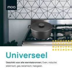 MOA Gietijzeren Braadpan - Inhoud 4,75 Liter - 26CM - Rond - Alle Warmtebronnen - Ook Voor Inductie - Gewicht 5,8 Kg - Zwart - MOAMC26B -Aanbiedingen Tefal Winkel 1200x1200 994