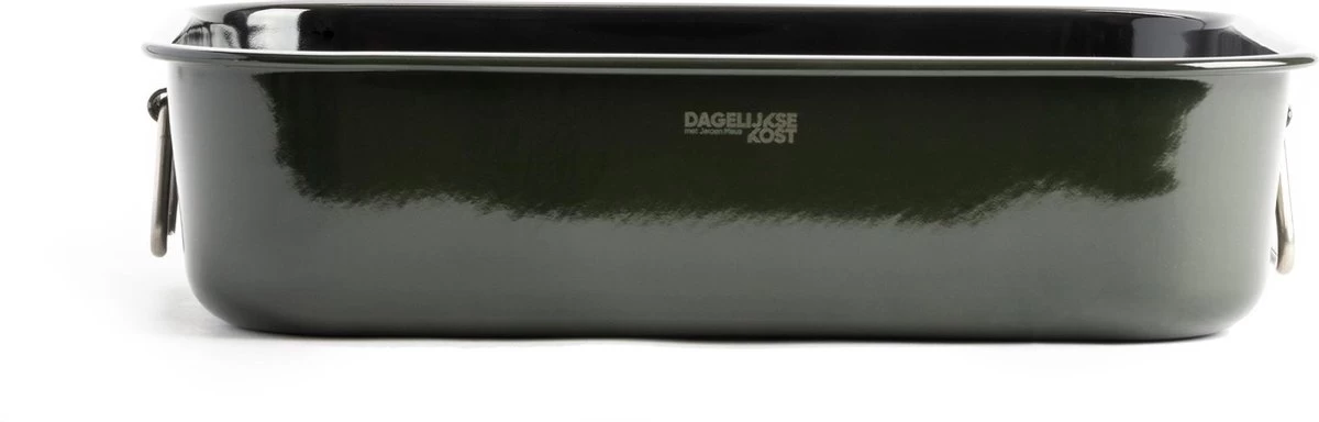 Dagelijkse Kost Door Jeroen Meus - Braadslede 39,5x28,6cm - Olijfgroen - Emaille - PFAS-vrij 8 Dagelijkse Kost Door Jeroen Meus - Braadslede 39,5x28,6cm - Olijfgroen - Emaille - PFAS-vrij - Afbeelding 8
